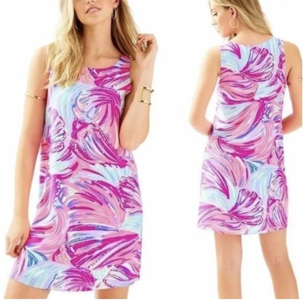 Lilly Pulitzer Jackie 100% Silk Shift Dress Oh My Guava - Picture 11 of 11